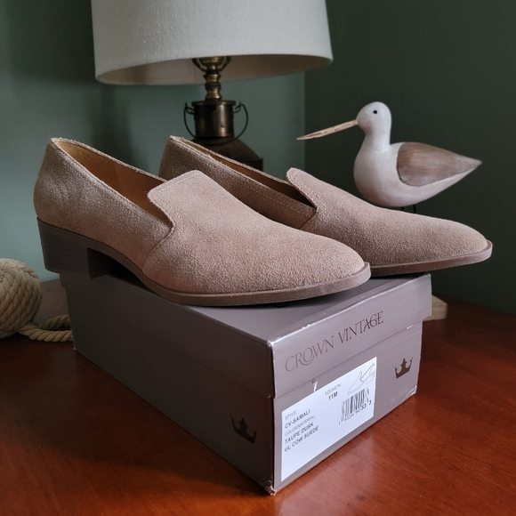 NWT Crown Vintage Women's Samali Loafers in Taupe Suede Size 11M - Picture 12 of 12